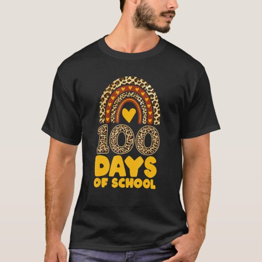 100頭が切れる日Happy 100th Day Of School Rainbow Tシャツ (正面)