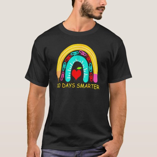 100頭が切れる日Happy 100th Day Of School Rainbow Tシャツ (正面)