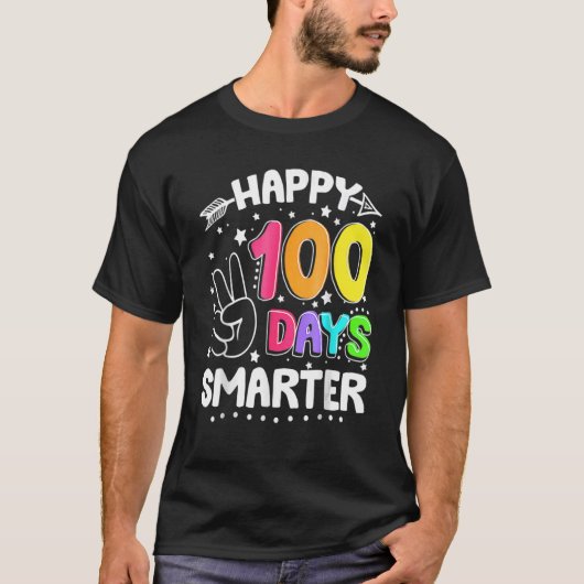 100頭が切れる日Happy 100th Day Of School Sign Te Tシャツ (正面)