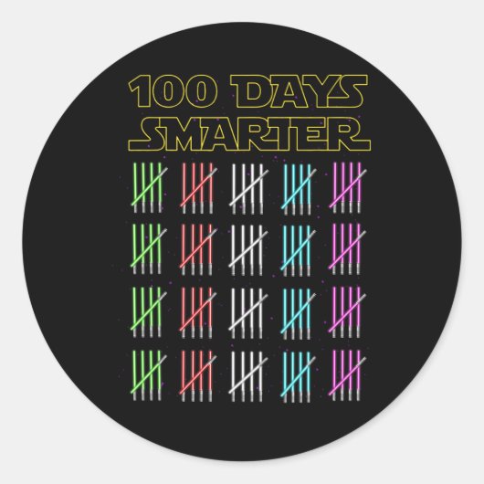 100頭が切れる日Light Happy 100Th Day Of School S ラウンドシール (正面)