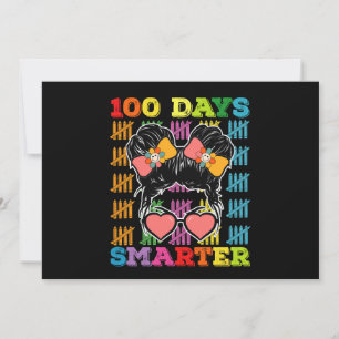 100頭が切れる日Messy Bun 100th Day of School 招待状