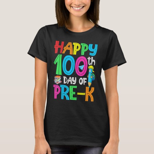 100頭が切れる日Pre K Happy 100Th Day Of School P Tシャツ (正面)