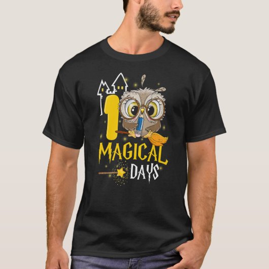 100魔法の日ウィザード100番目の日の学校教え Tシャツ (正面)