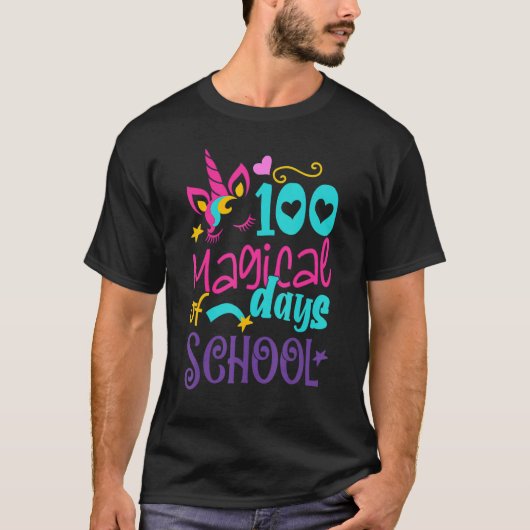 100魔法の日ズオブスクールガールユニコーン先生ル Tシャツ (正面)