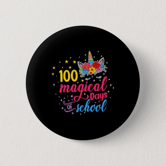 100魔法の日ユニコーン子供の衣装100日目 缶バッジ (正面)