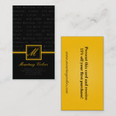 100黄色のメイクアップワードアーティスト名刺 名刺 (正面/裏面)