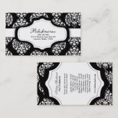 100黒いダマスク織のネイリストの名刺 名刺 (正面/裏面)
