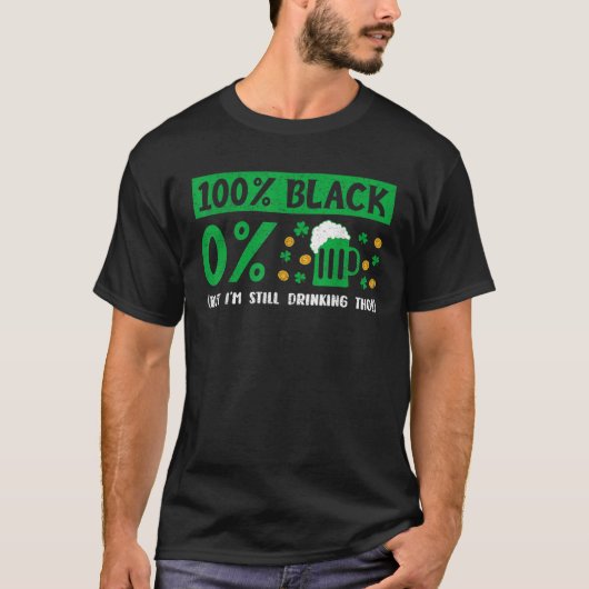 100黒St patricks dayアフリカを飲むアメリカ Tシャツ (正面)