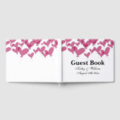 1000と1赤いハートバルーンのカスタム結婚式 ゲストブック (全面)
