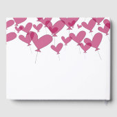 1000と1赤いハートバルーンのカスタム結婚式 ゲストブック (裏面)