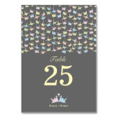 1000のぶら下がった折り紙紙ク結婚レーン(灰色) テーブルナンバー (裏面)