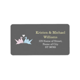 1000のぶら下がった折り紙紙ク結婚レーン（灰色） ラベル