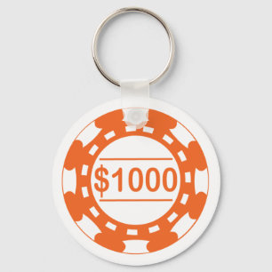 $1000のカジノの破片のオレンジKeychain キーホルダー