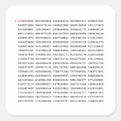 1000の最初の桁のPi番号 |数学記号 スクエアシール (正面)
