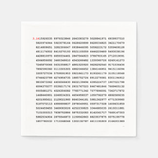 1000の最初の桁のPi番号 |数学記号 スタンダードカクテルナプキン