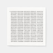 1000の最初の桁のPi番号 |数学記号 スタンダードカクテルナプキン (正面)