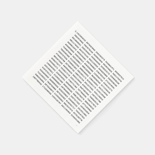 1000の最初の桁のPi番号 |数学記号 スタンダードカクテルナプキン (角)