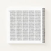 1000の最初の桁のPi番号 |数学記号 ノートブック (裏面)