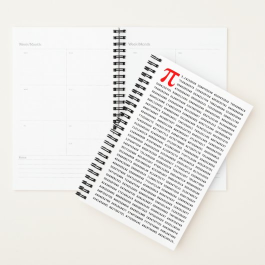 1000の最初の桁のPi番号 |数学記号 プランナー手帳 (ディスプレー)