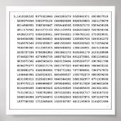 1000の最初の桁のPi番号 |数学記号 ポスター (正面)