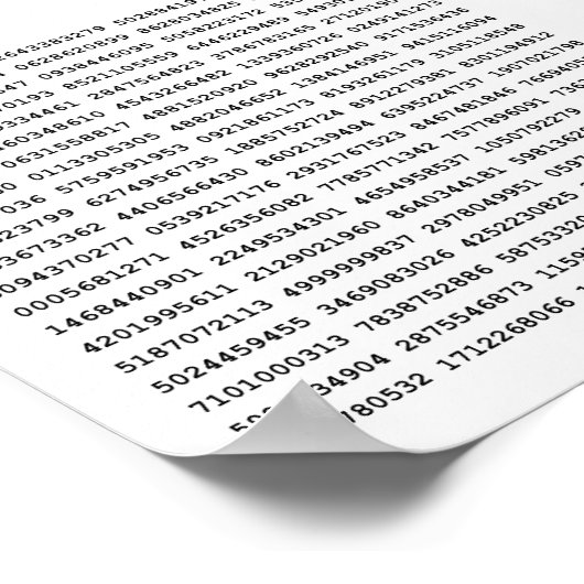 1000の最初の桁のPi番号 |数学記号 ポスター (角)