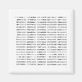 1000の最初の桁のPi番号 |数学記号 マグネット (正面)