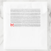 1000の最初の桁のPi番号 |数学記号 長方形シール (バッグ)