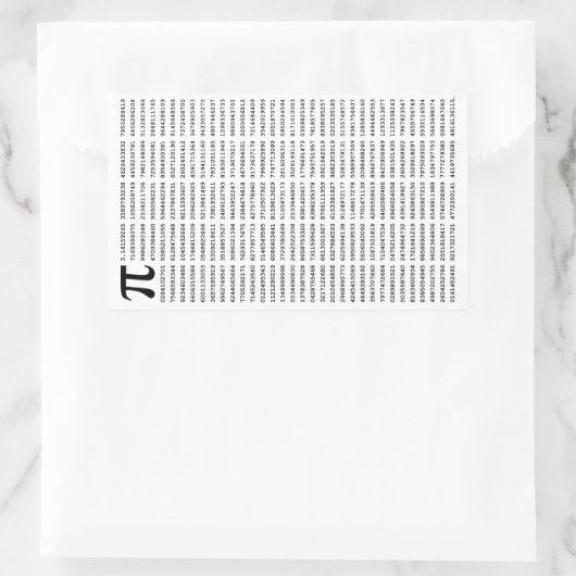 1000の最初の桁のPi番号 |数学記号 長方形シール (バッグ)