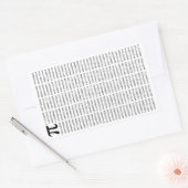 1000の最初の桁のPi番号 |数学記号 長方形シール (封筒)