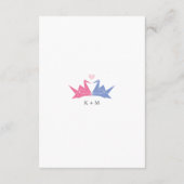 1000ぶら下がったの折り紙紙ク結婚レーン エンクロージャーカード (裏面)