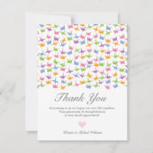 1000ぶら下がったの折り紙紙ク結婚レーン サンキューカード (正面)