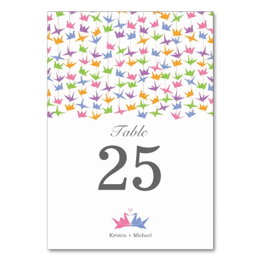 1000ぶら下がったの折り紙紙ク結婚レーン テーブルナンバー (正面)