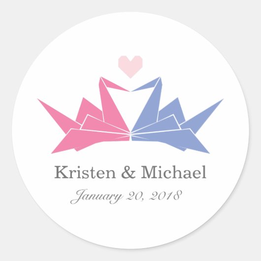 1000ぶら下がったの折り紙紙ク結婚レーン ラウンドシール (正面)