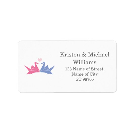 1000ぶら下がったの折り紙紙ク結婚レーン ラベル (正面)