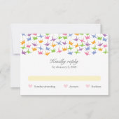 1000ぶら下がったの折り紙紙ク結婚レーン 出欠カード (正面)