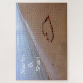 1000ピース赤い岩のハートザサンディビーチ ジグソーパズル (縦)