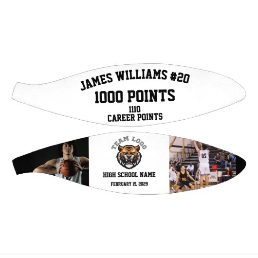 1000ポイントのマイルストーン(写真カスタム付き) ミニバスケットボール (パネル)