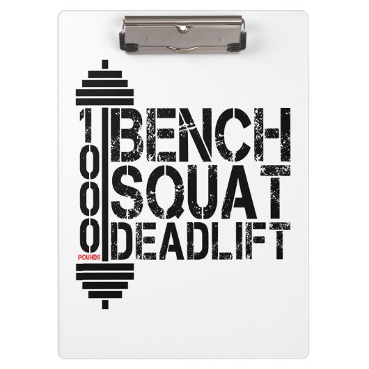 1000ポンドBench Squat Deadlift Powerliftフィットネス クリップボード (正面)