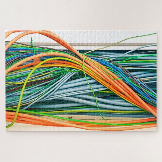 1000個の色の電気配線ケーブル ジグソーパズル (横)