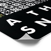 1000個の雪–4ポイントスタイル（黒） ポスター (角)