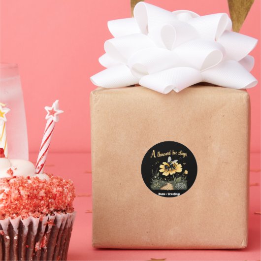 1000匹の蜂が刺すはっきりしたデザイン ラウンドシール (パーティー)