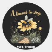 1000匹の蜂が刺すはっきりしたデザイン ラウンドシール (正面)