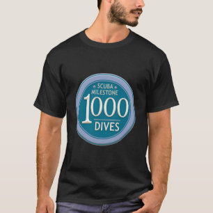 1000回潜水記念 スキューバダイビングの軌跡 Tシャツ