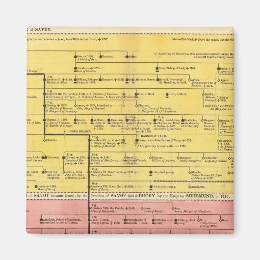 1000年から1813年までのサボイの家 マグネット (正面)