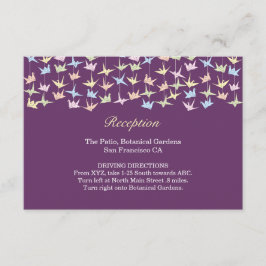 1000年ぶら下がったの折り紙紙結婚鶴（紫） エンクロージャーカード