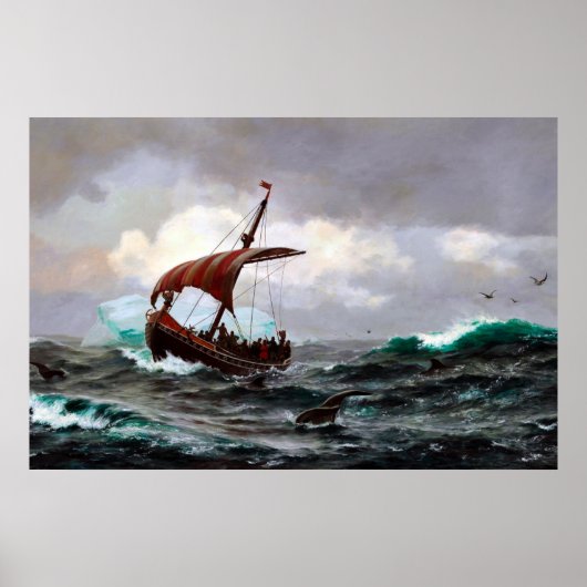 1000年頃のグリーンランド海岸の夏 ポスター (正面)