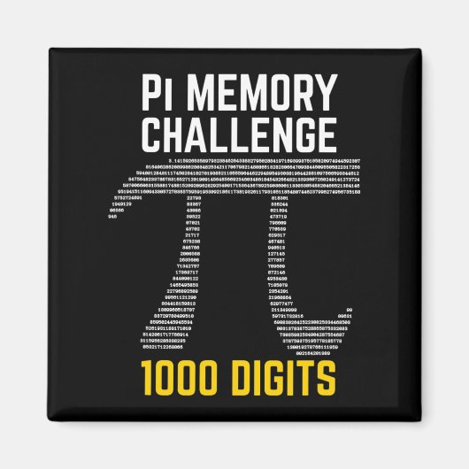 1000桁のPiメモリの課題 – Pi日 マグネット (正面)