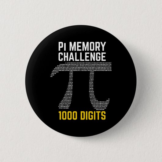 1000桁のPiメモリの課題 – Pi日 缶バッジ (正面)