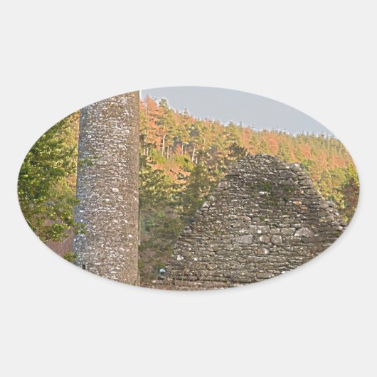 1000歳以上のアイリッシュラウンドタワー 楕円形シール (正面)