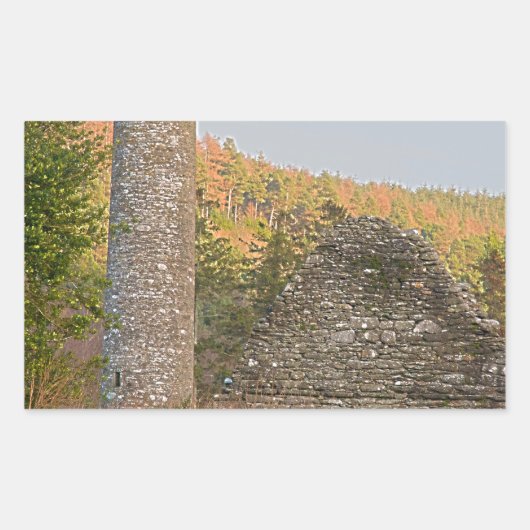 1000歳以上のアイリッシュラウンドタワー 長方形シール (正面)